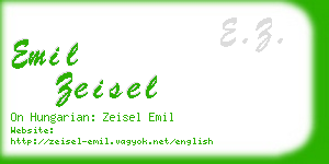 emil zeisel business card